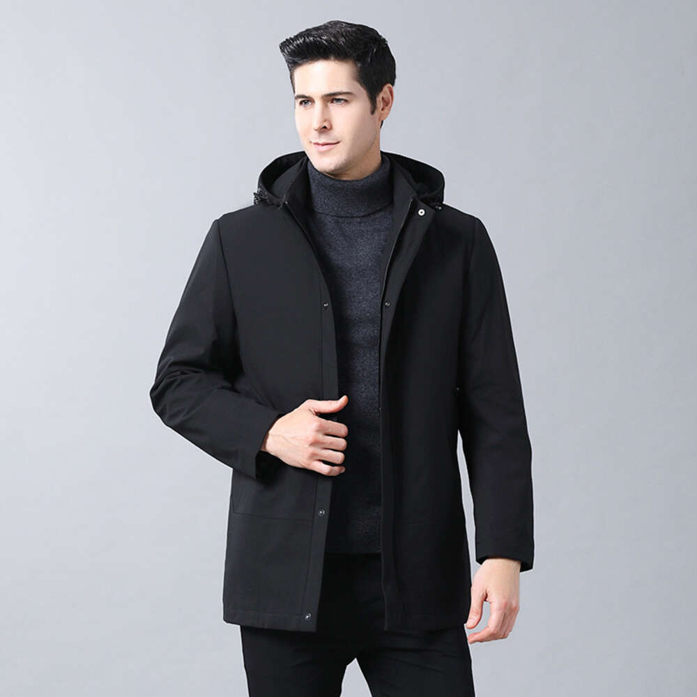 Regata masculina Nick New Parker Couro Genuíno Pele Inteira Grama Stand Neck Jacket Casaco de vison