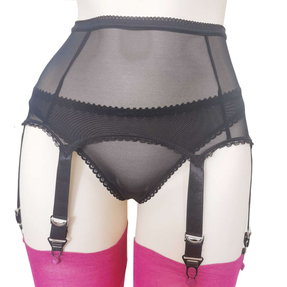 Hohe Taille Schwarz Sexy Strumpfband Frauen Ultra Dünne Transparente Gestaltung Strapsgürtel Exotische Dessous Strumpfbänder für Strümpfe