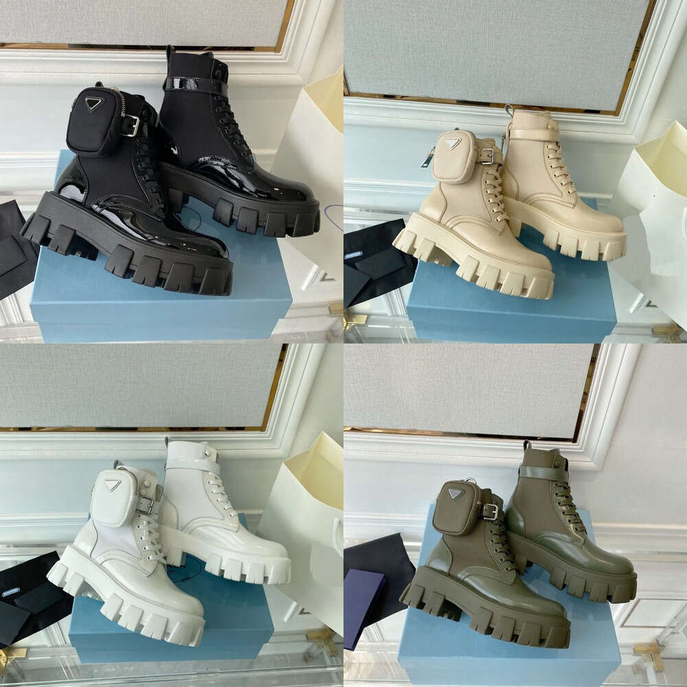 Martin Boots Moda Kalitesi En İyi Lüks Tasarımcı Kadın Ayakkabı Ayak Boot Platform Black Prandaits Roman Botlar Platform Botlar Beyaz Kış Moda Botları 35-42