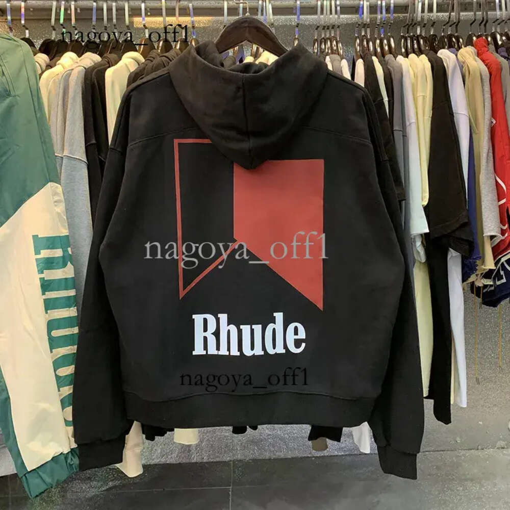 Men's Hoodies Sweatshirts RHUDE Hooded Men Women High Street Loose Quality Rhude Hoodie Casual Pullovers Streetwear 230818 336 493