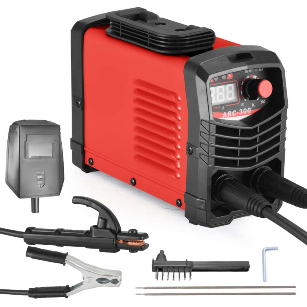 220V/110V US Plug ARC MMA-300 Amp IGBT Electric LCD Inverter Portable Welder with Electrode Holder