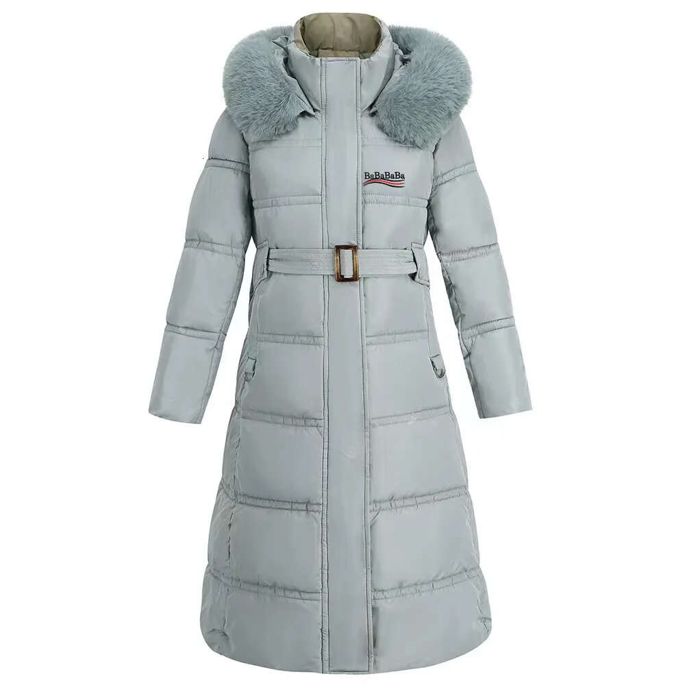 Piumino lungo da donna invernale Parigi Designer di lusso Senior Casual Outdoordown Giacca da donna ispessita di alta qualità antivento caldo collo in pelle di volpe