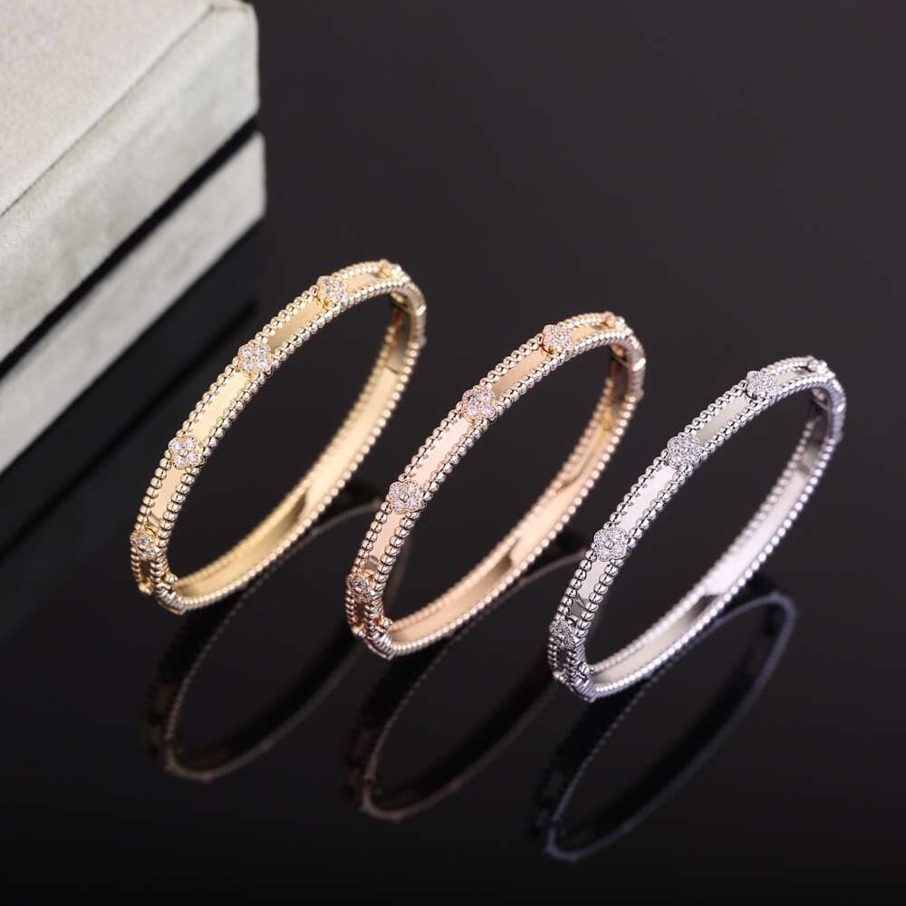 Seiko Version V Gold Four Leaf Grass Kaleidospe Bracelet Narrow Plated High Edition Diamond Embedding Fashion