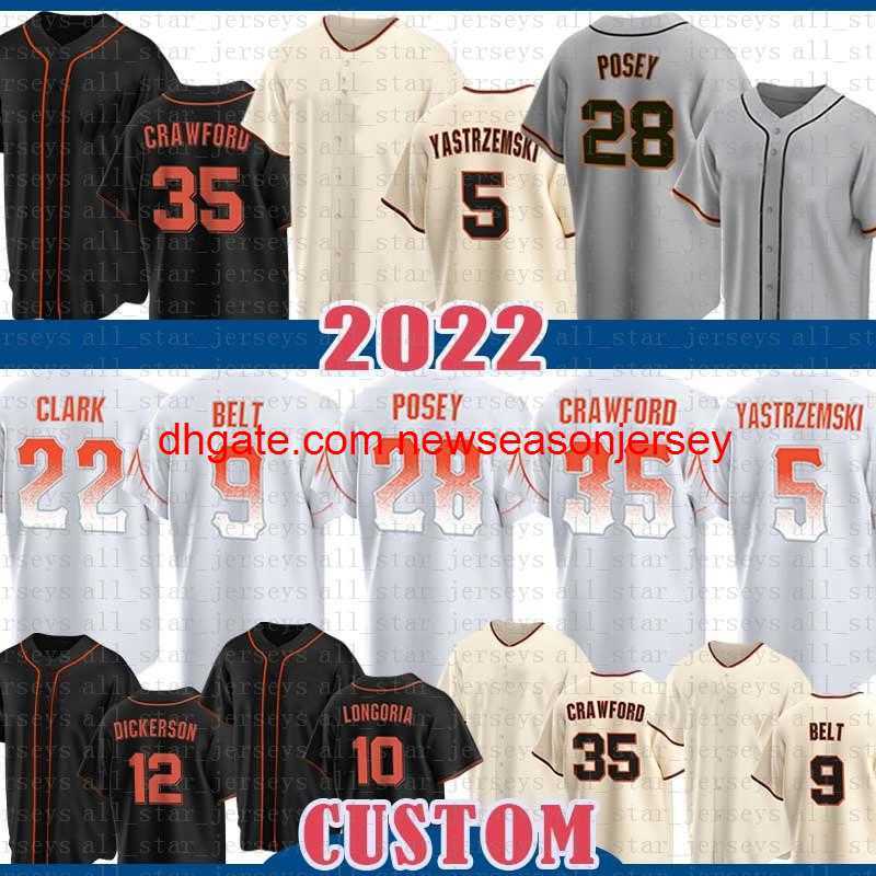 2022 Jersey Buster Posey Brandon Crawford Mike Yastrzemski Darin Ruf Mauricio Dubon Steven Duggar Evan Longoria Carlo