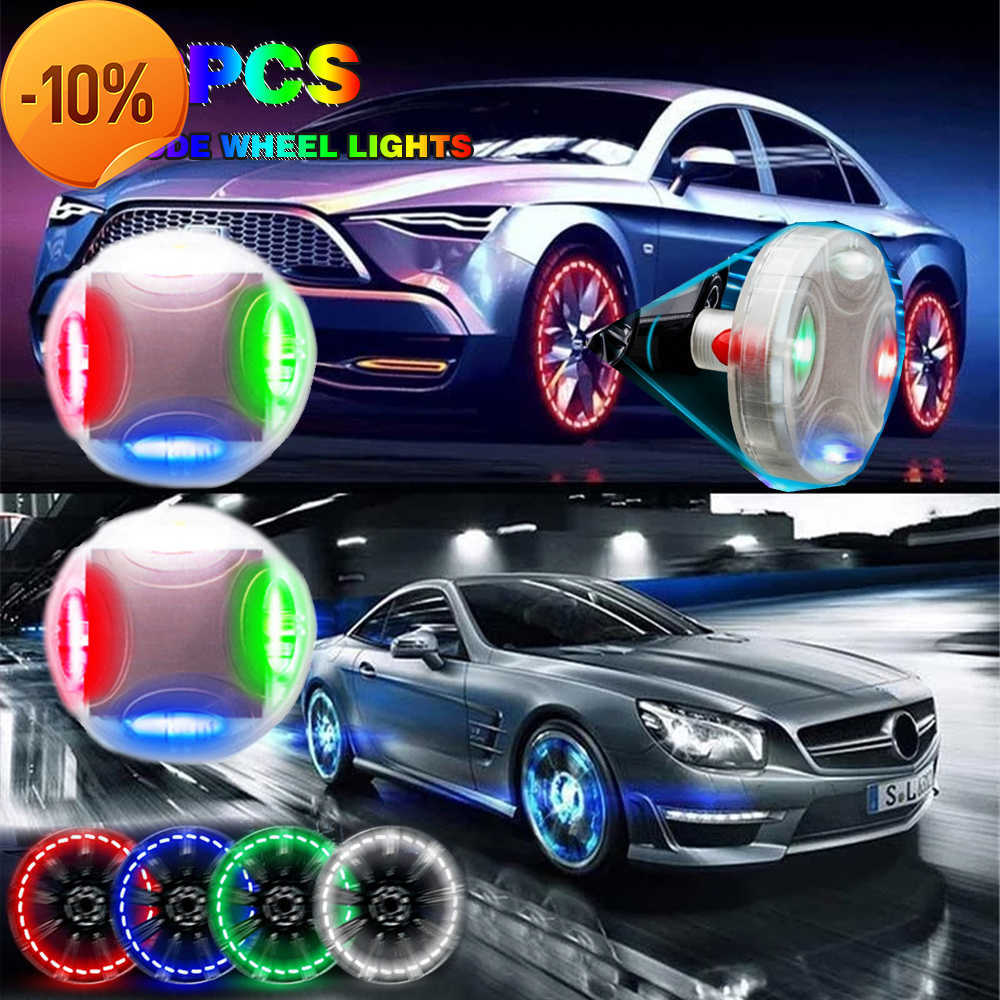 New 4 Modes LED RGB Solar Energy Flash Hub Cap Light Colorful Atmosphere Lamp Cool Tire Lights for Auto Car Wheel Decor
