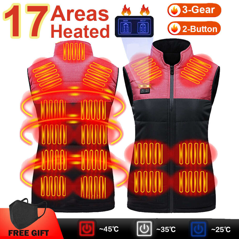 Areas Heated Vest Men Electric Heating Usb Jacket Women Thermal Clothing Down Winter