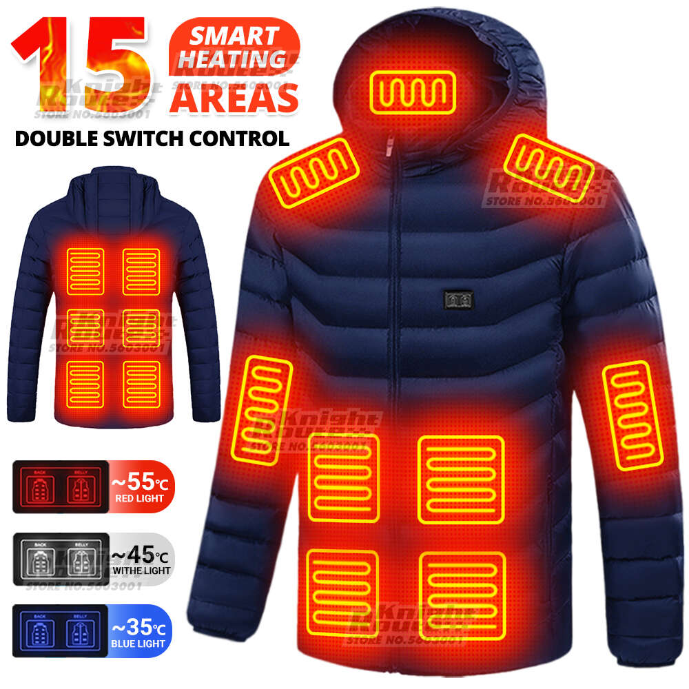 Куртка с подогревом для мужчин и женщин, пальто, умное USB электрическое отопление, теплая одежда, зимний жилет, походы, рыбалка