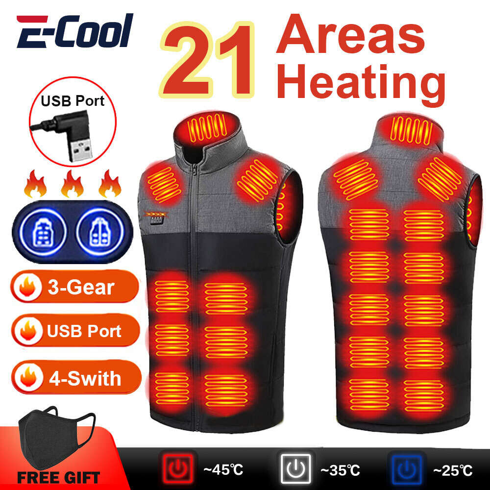 Heated Vest Men Women Usb Jacket Heating Thermal Clothing Hunting Winter Ski Heat Places