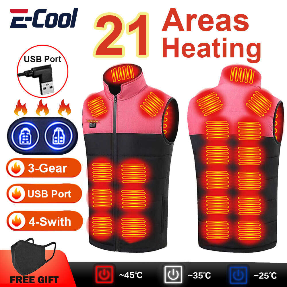 Men Winter Smart Heating Vest Area Heated Jacket Women Outdoor Flexible Thermal Clothing Warm Hiking Fishing