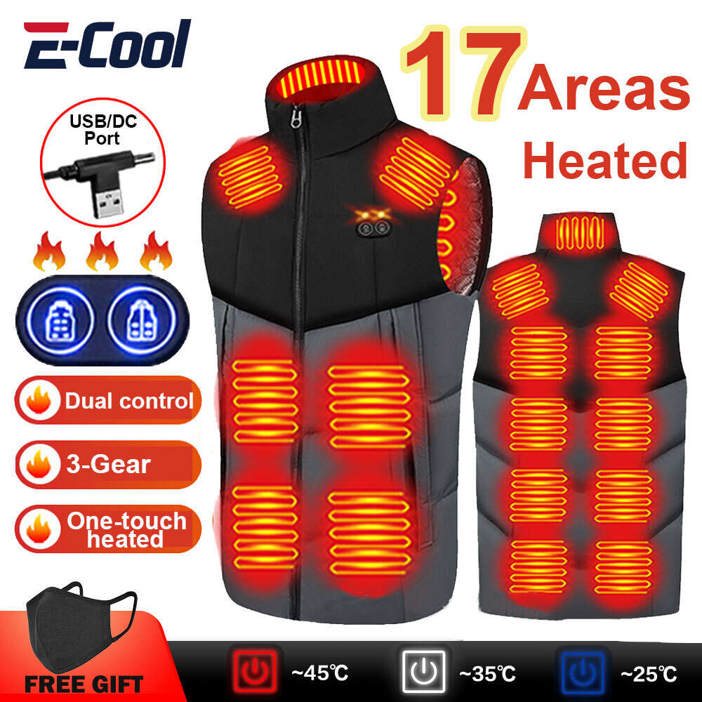 Heated Jackets Vest Zones Men Women Electric Thermal Winter Warm Heating Clothing For Hunting Fishing Skiing