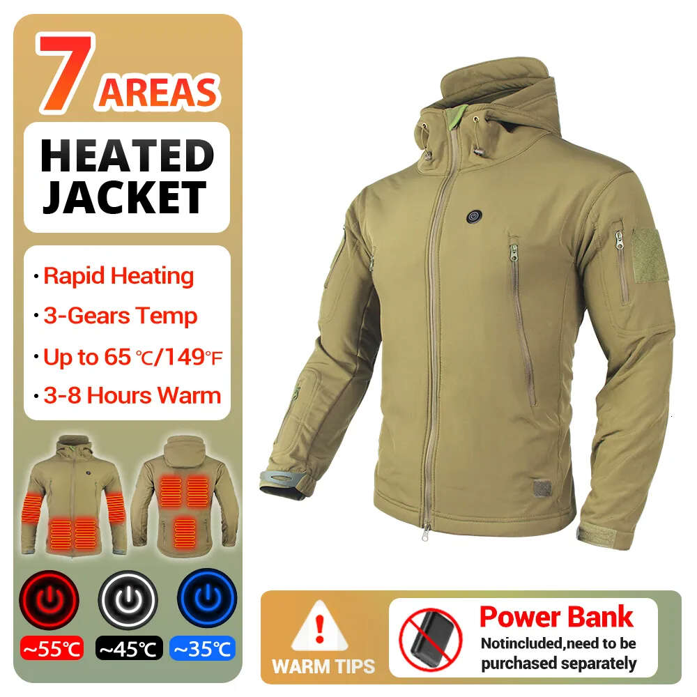 Jaqueta de caminhada inverno aquecimento usb elétrico aquecido jaquetas com capuz acampamento manter quente softshell à prova de vento