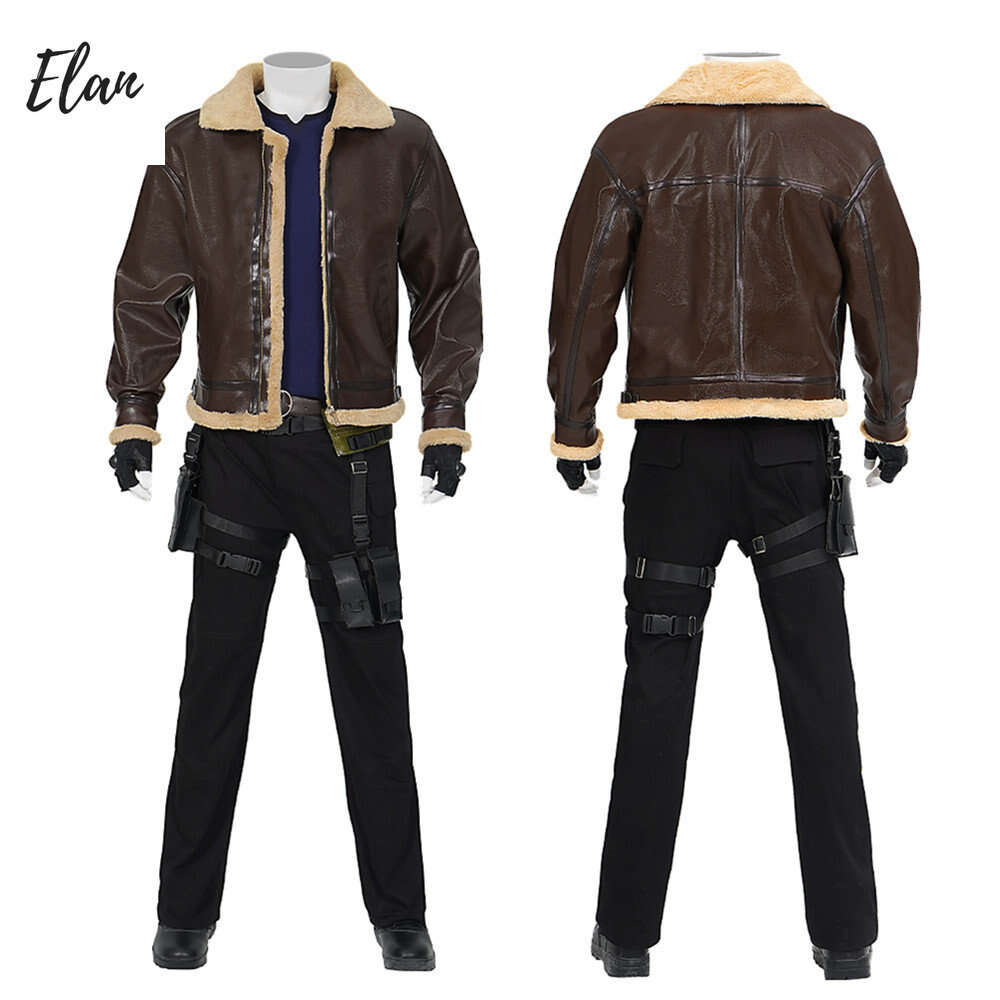 Nuovo arrivo Remake Versione Leon Costume Re Leon Scott Kennedy Costume Cosplay con cappotto Leon e accessori Costume su misura