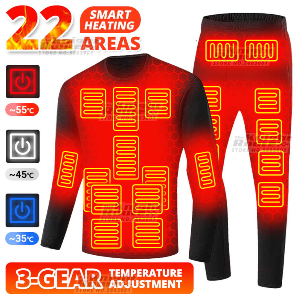 Areas Winter Thermal Heated Jacket Men Vest Underwear S Ski Suit Usb Electric Heating Long Johns Camping