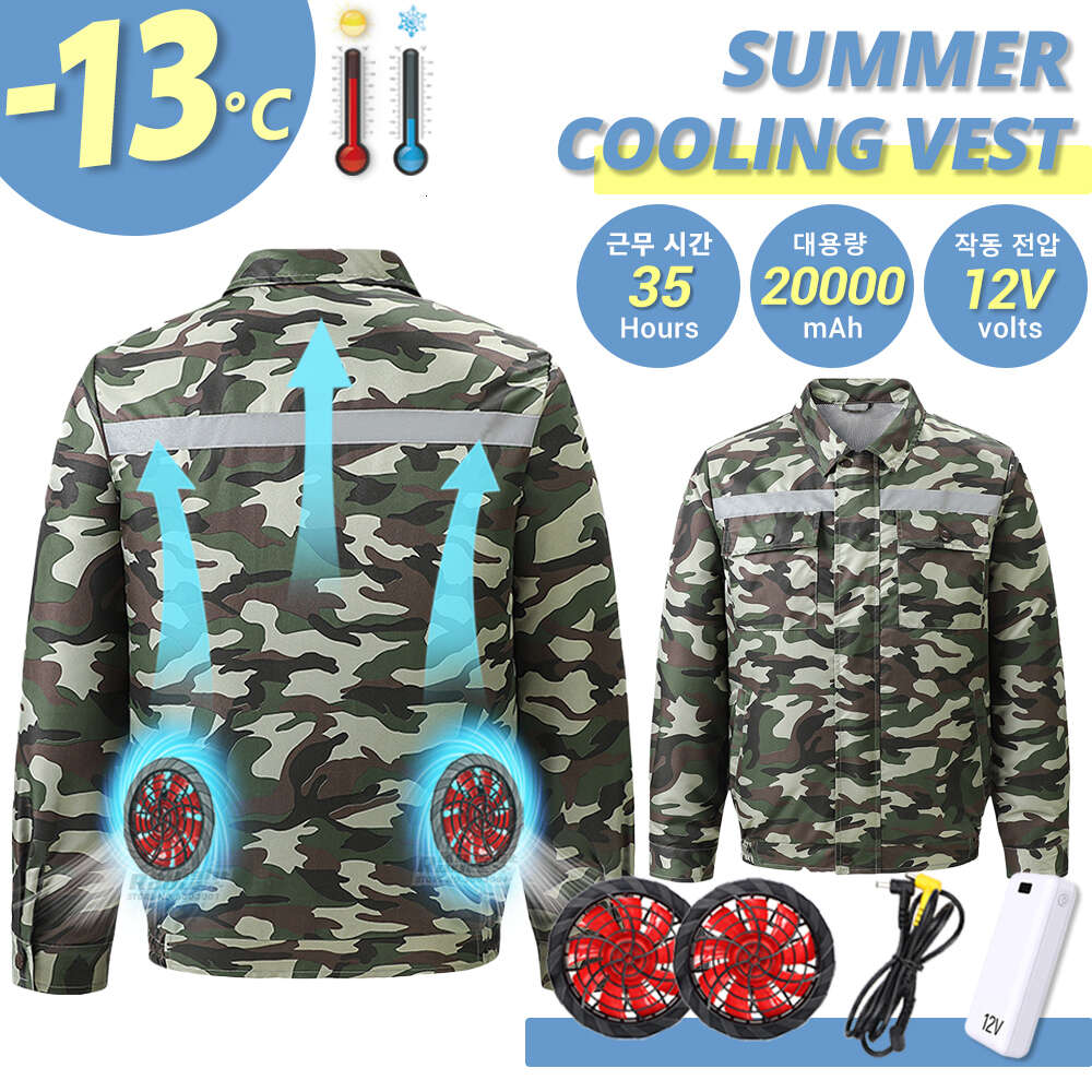 Summer Heatstroke Fan Vest Prevention Cooling Men Cycling Clothes Women Air Conditioning Fishing Hiking