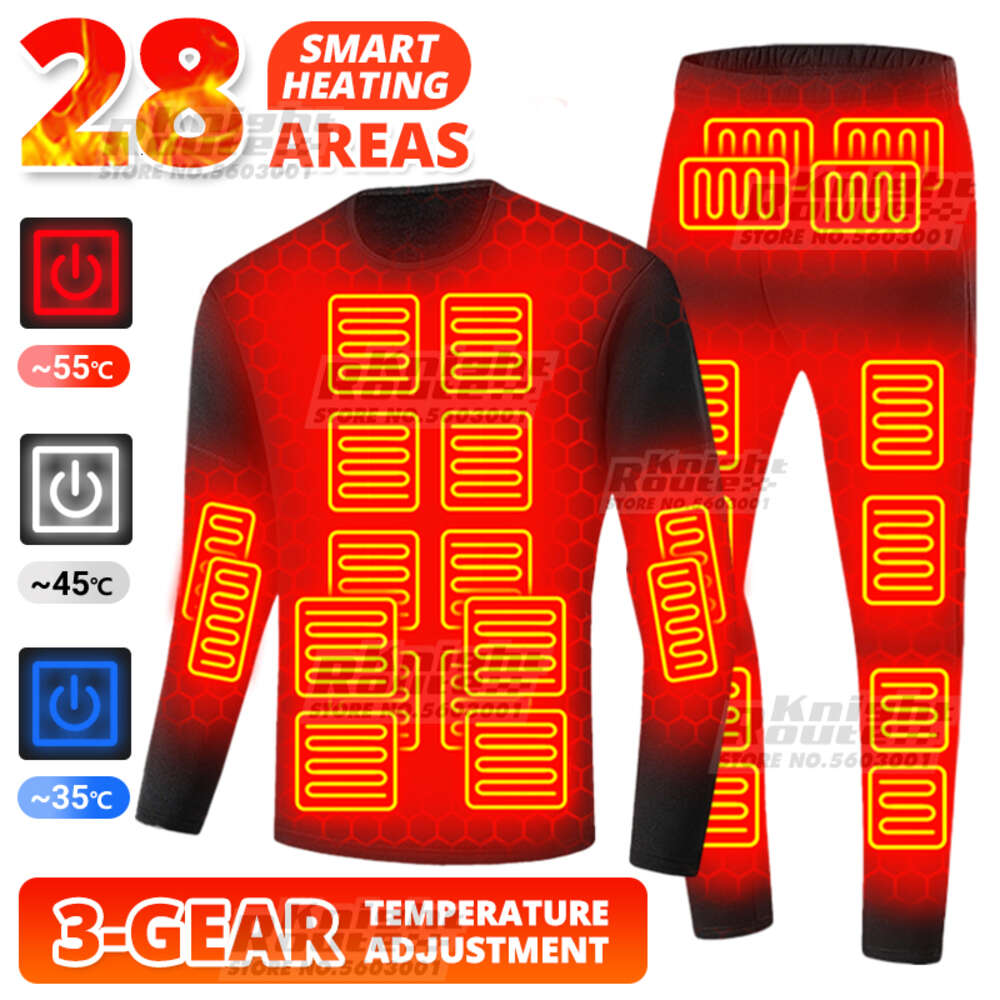 Áreas homens inverno térmico aquecido jaqueta colete roupa interior feminino terno de esqui usb aquecimento elétrico roupas longas johns