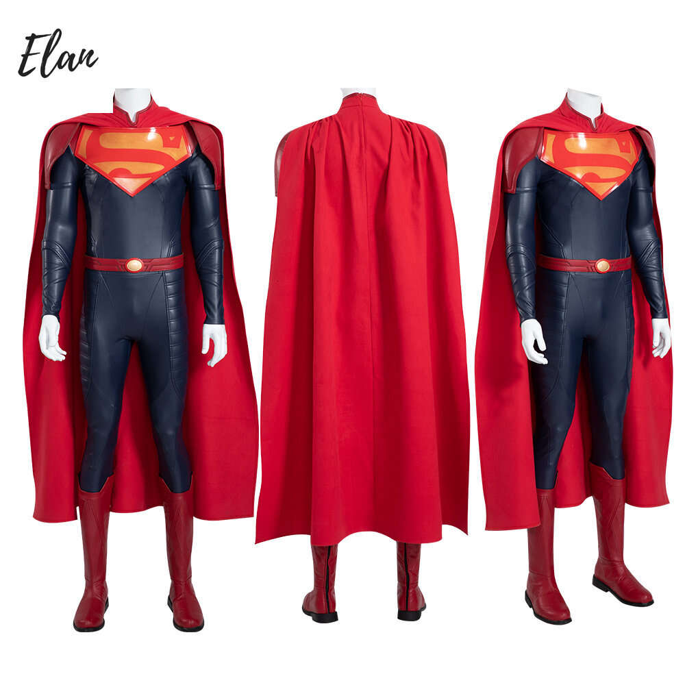 Vermelho legal super terno homem adulto traje de super-herói jon kent cosplay traje zentai herói bodysuit customizável trajes de halloween cosplay
