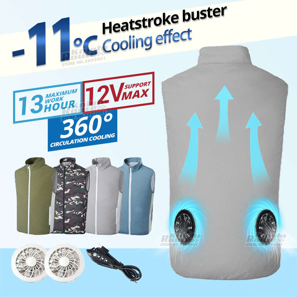 Ventilador de verão colete feminino masculino acampamento carregamento usb ar condicionado roupas resfriamento para escalada pesca