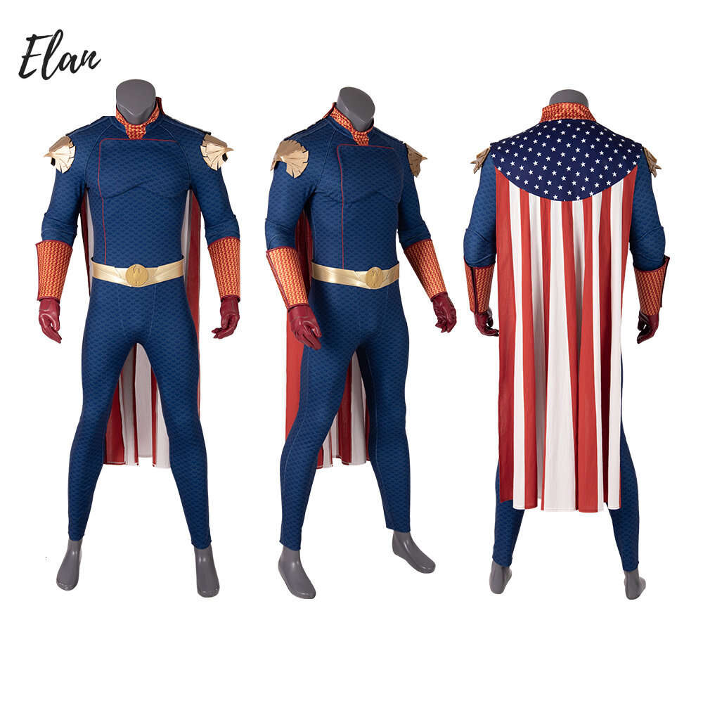 Homelander Zentai Suit Cosplay the Boys Costume Cosplay Uomo Halloween Battle Suit Outfit con tuta Zentai Armor Bootscosplay