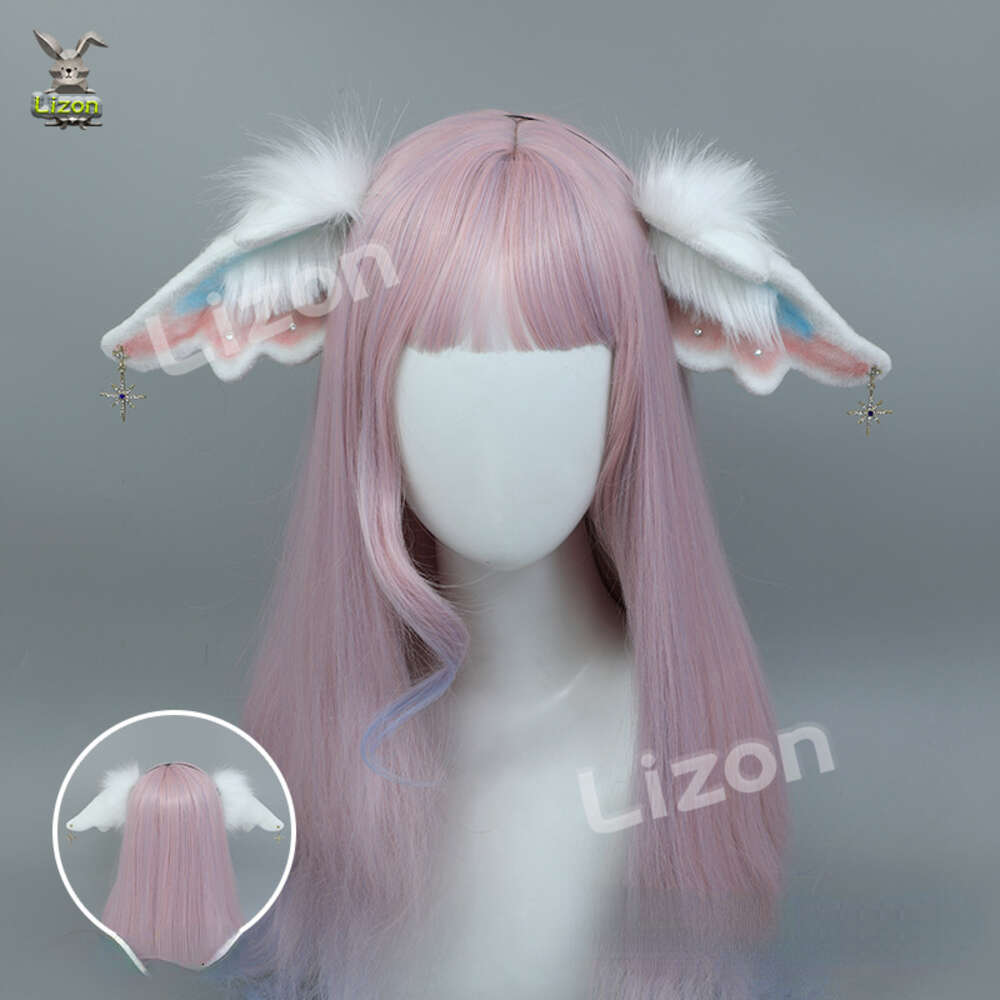 El yapımı Wolf Fox Ears Hairhoop şapkası anime süslü elbise partisi cosplay cadılar bayramı kostüm kafa bandı saç bandı