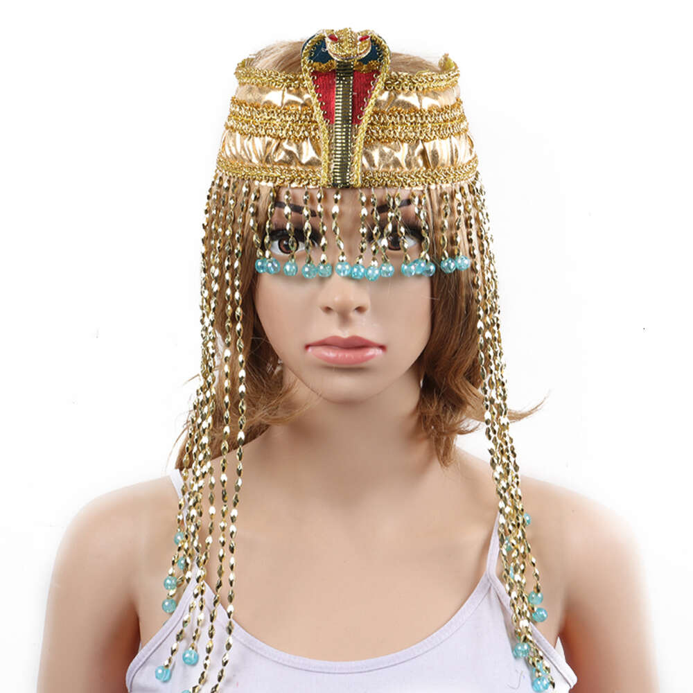 Cosplay Snake Shape Headpiece Egyptian Queen Cleopatra Headdress Headband Hair Accessories With Beaded Tassel Halloween Cosplaycosplay