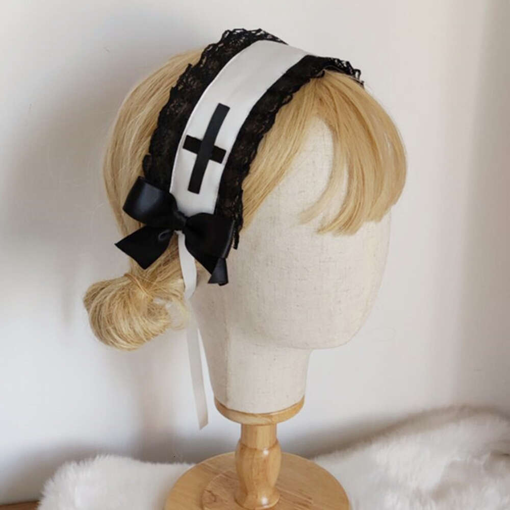 Cosplay Sweet Lolita Headband Kc Japanese Anime Maid Cosplay Hair Accessories Cross Bowknot Headdress Gothic Hairwear Halloween Cosplaycosplay