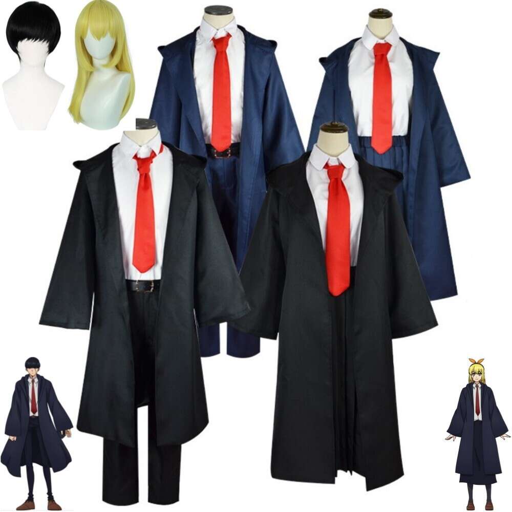 Cosplay Anime Mashle Magic And Muscles Mash Burnedead Lemon Irvine Cosplay Costume Wig Black Blue Easton Academy Uniform Hallowen