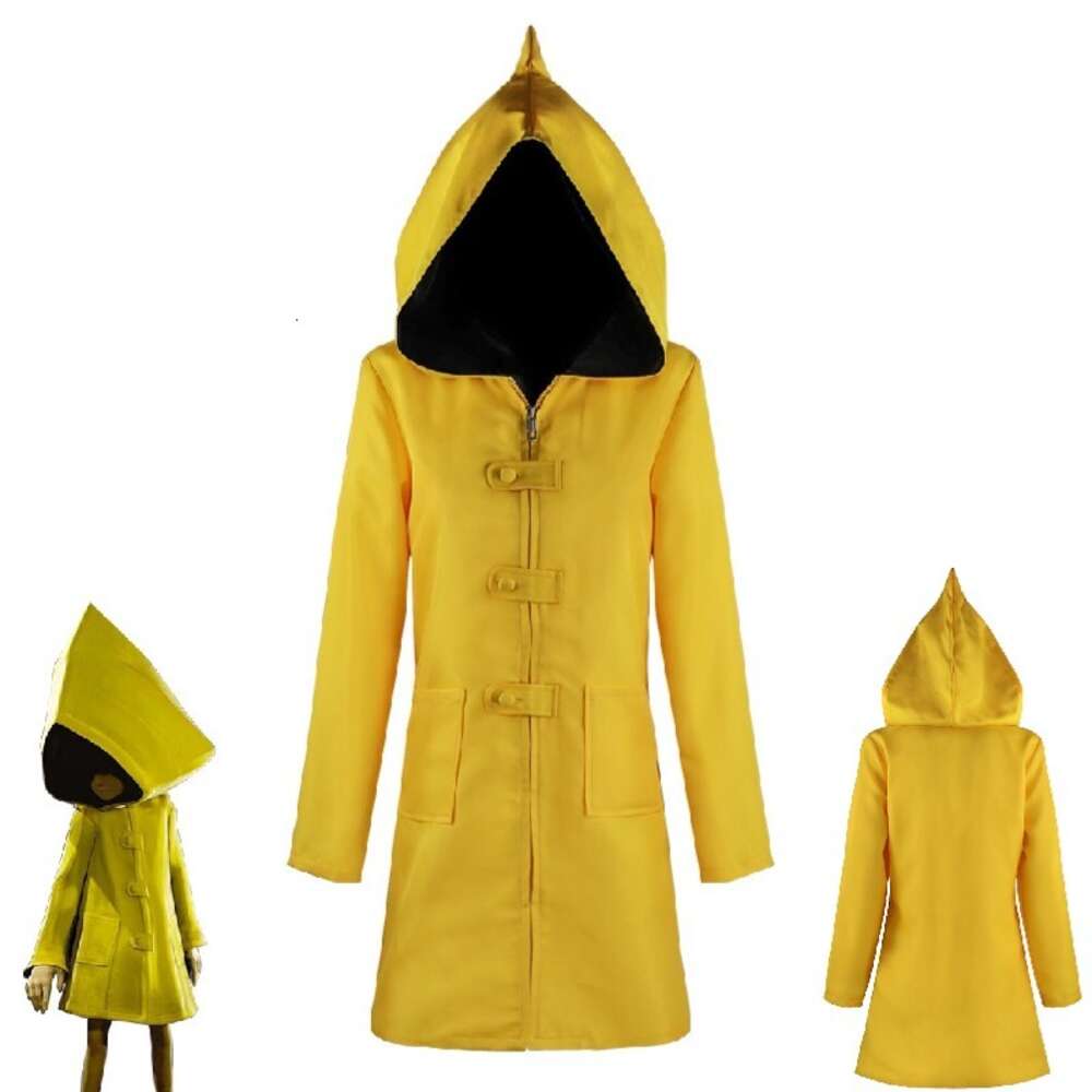 Gioco Cosplay Little Nightmares Hungry Six Costume Cosplay Giacca con cappuccio gialla Anime Bambino adulto Bambini Prop Vestito da festa di carnevale di Halloween