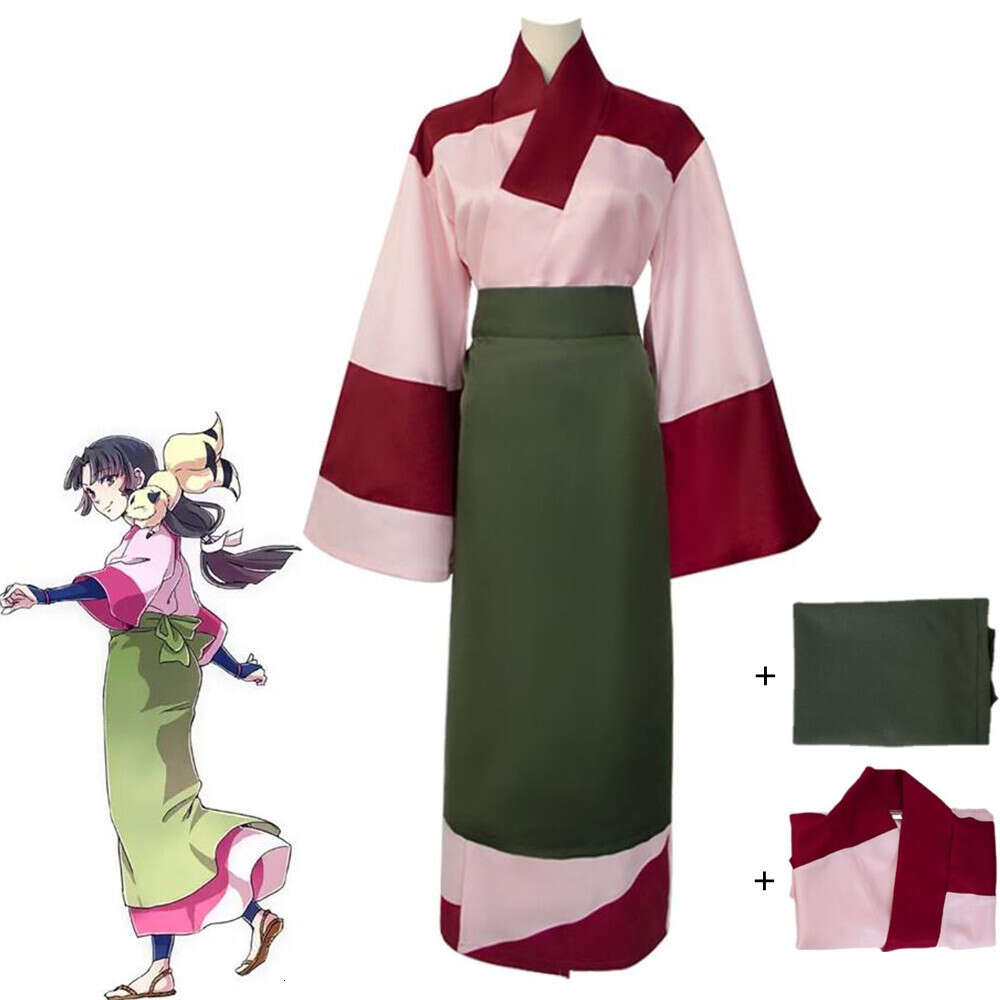 Cosplay Anime Inuyasha Sango Cosplay Costume Halloween Förklädfoder uniform för vuxen man kvinna karneval parti japansk kimono kostym