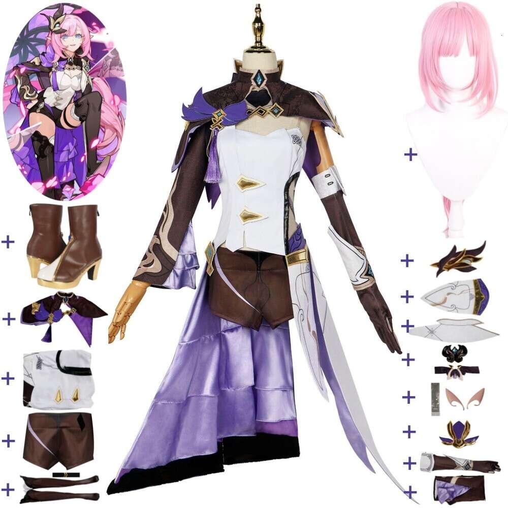 Cosplay Game Honkai Star Rail Elysia Cosplay Costume Wig Shoes Anime The Moth som jagar lågor Sexig kvinna Halloween rollspeldräkt