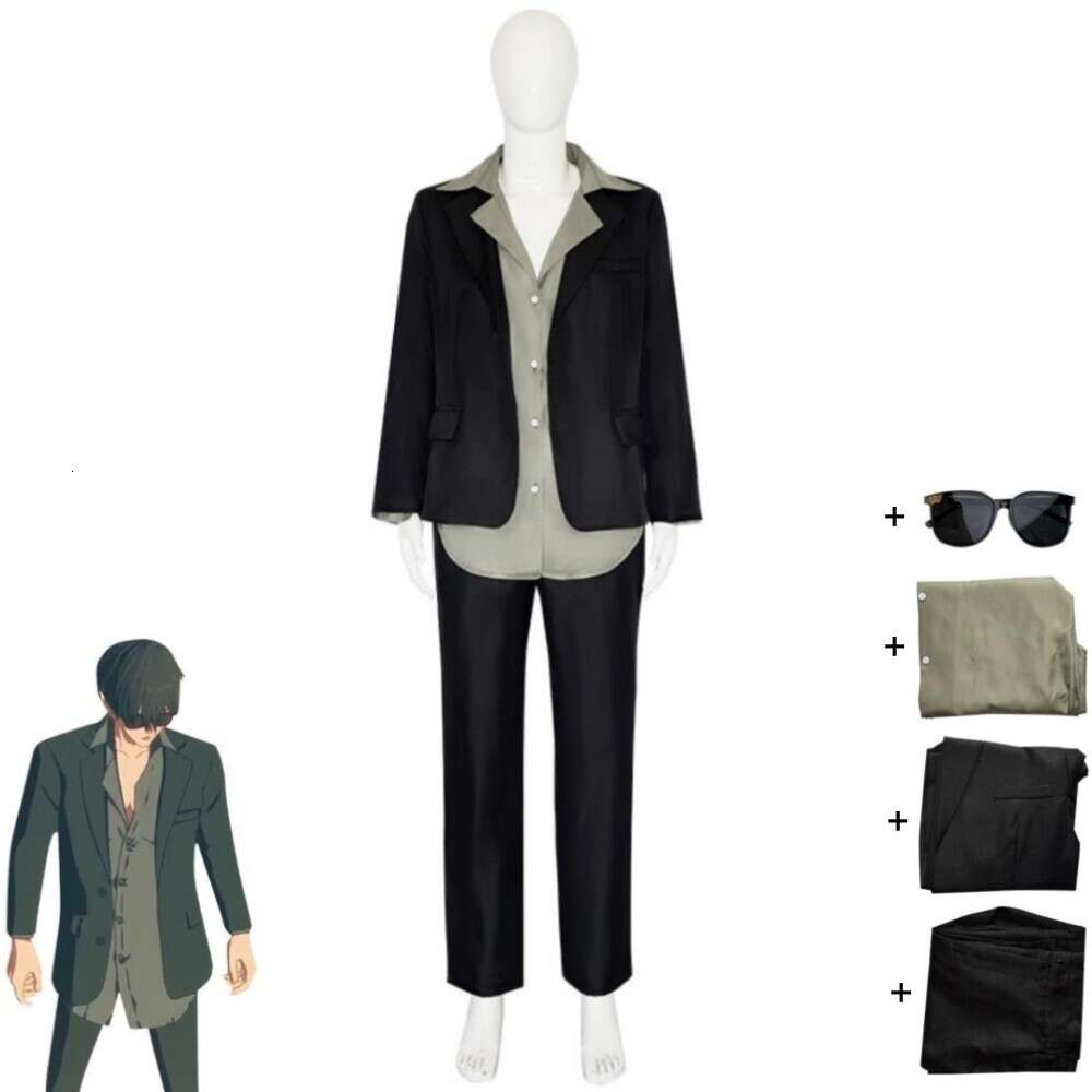 Cosplay Anime Trigun Stampede Nicholas D Wolfwood Cosplay Costume The Punisher Uniform Shirt Pants Glasses Hallowen Carnival Party Suit