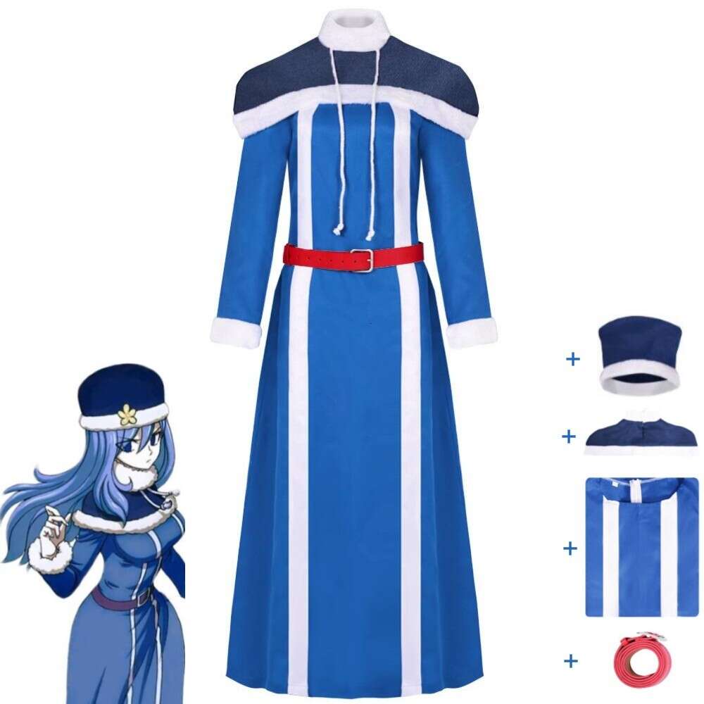 Cosplay Anime Fairy Tail Juvia Lockser Cosplay Kostüm Hut Kleid Sexy Frau Blaue Uniform Outfit Owen Karneval Party Anzug