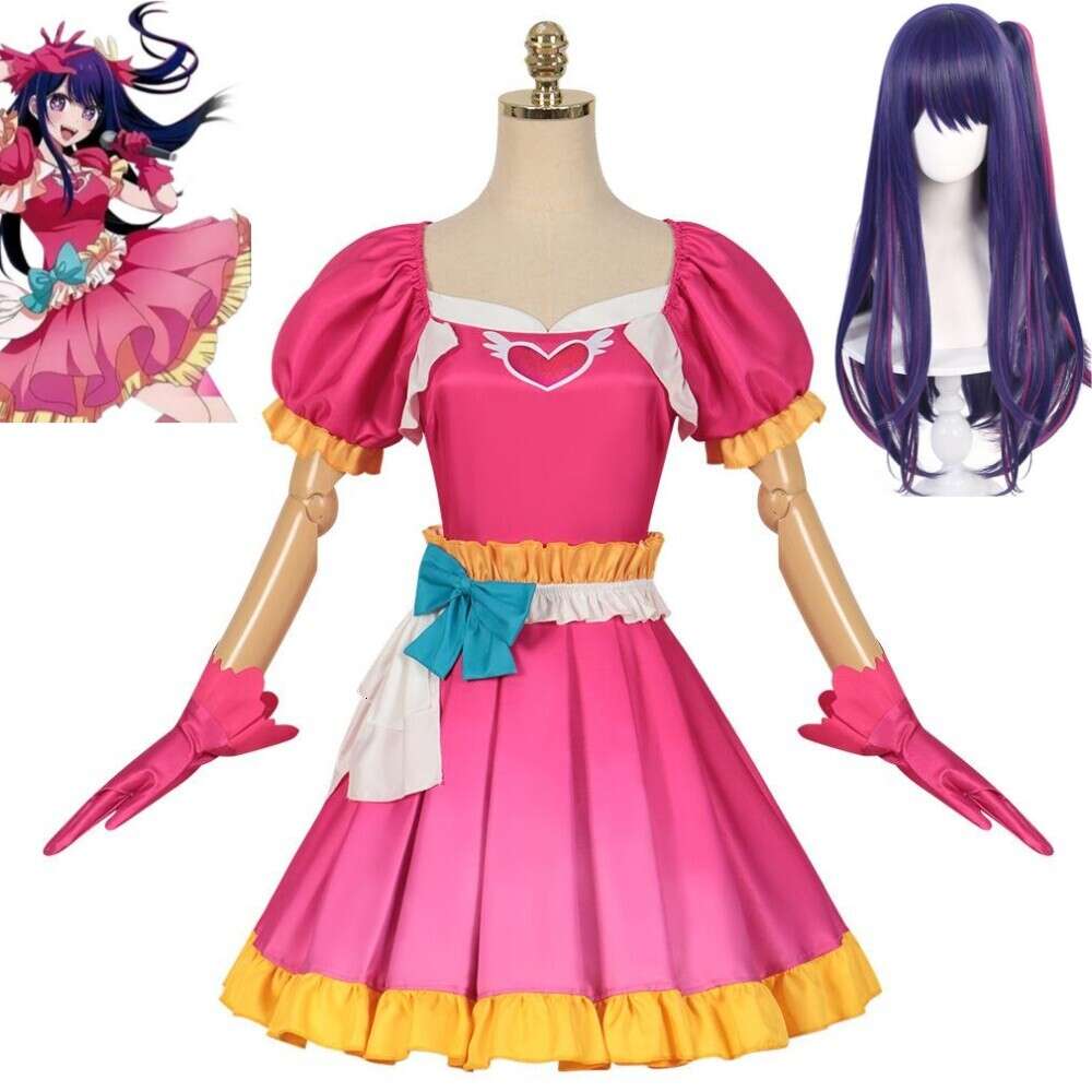 Cosplay anime hoshino ai oshi no ko seu ídolo s crianças cosplay traje peruca lolita vestido halloween carnaval festa role playing terno