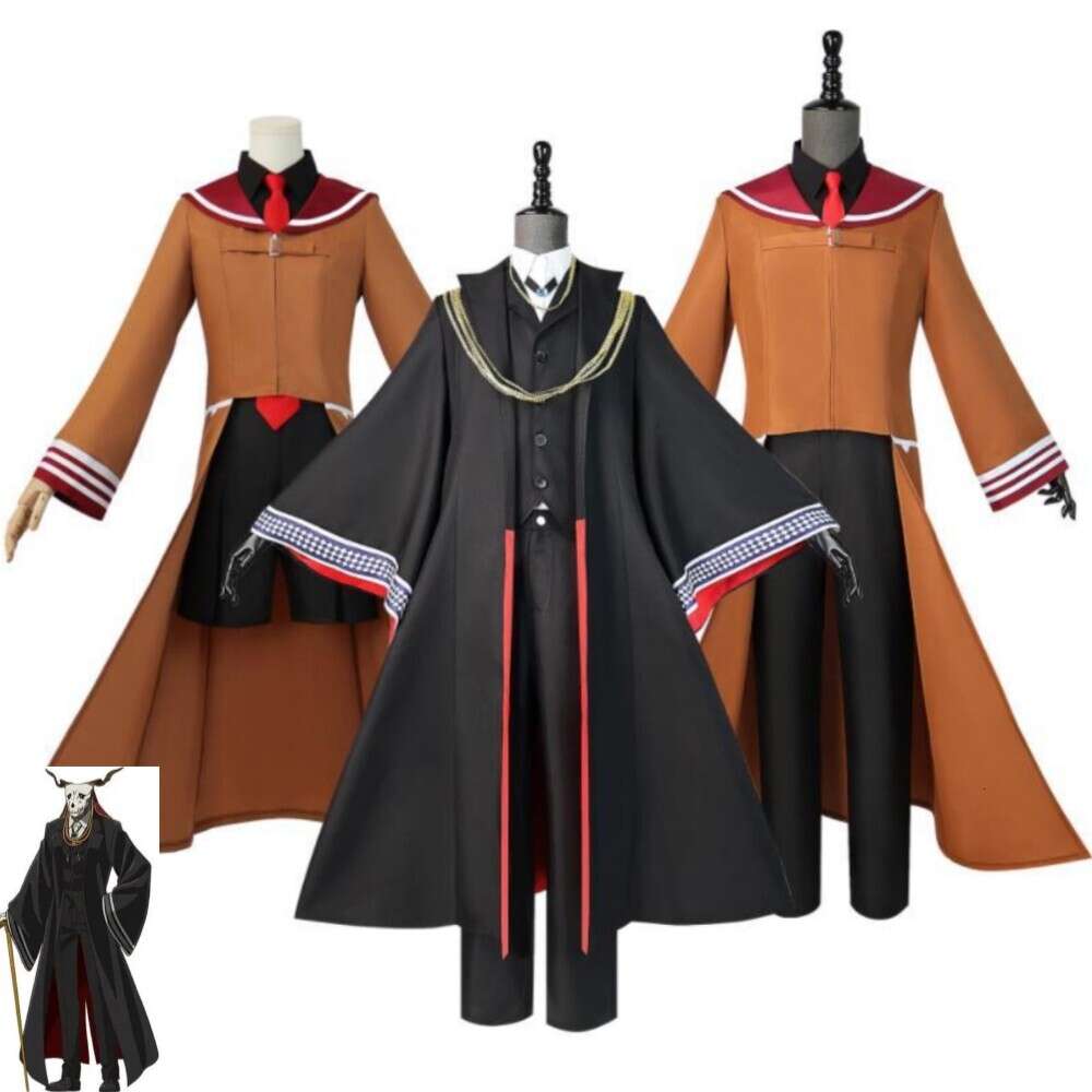 Cosplay Anime The Ancient Magus Bride Elias Ainsworth Cosplay Costume Adult Woman Man Black Uniform Hallowen Carnival Party Suit