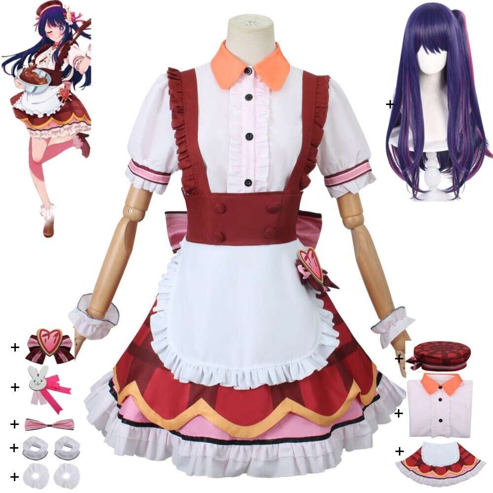 Cosplay Anime Hoshino Ai Oshi No Ko Ihr Idol S Kinder Cosplay Kostüm Perücke Sexy Frau Schokolade Maid Uniform lolita Owen Anzug