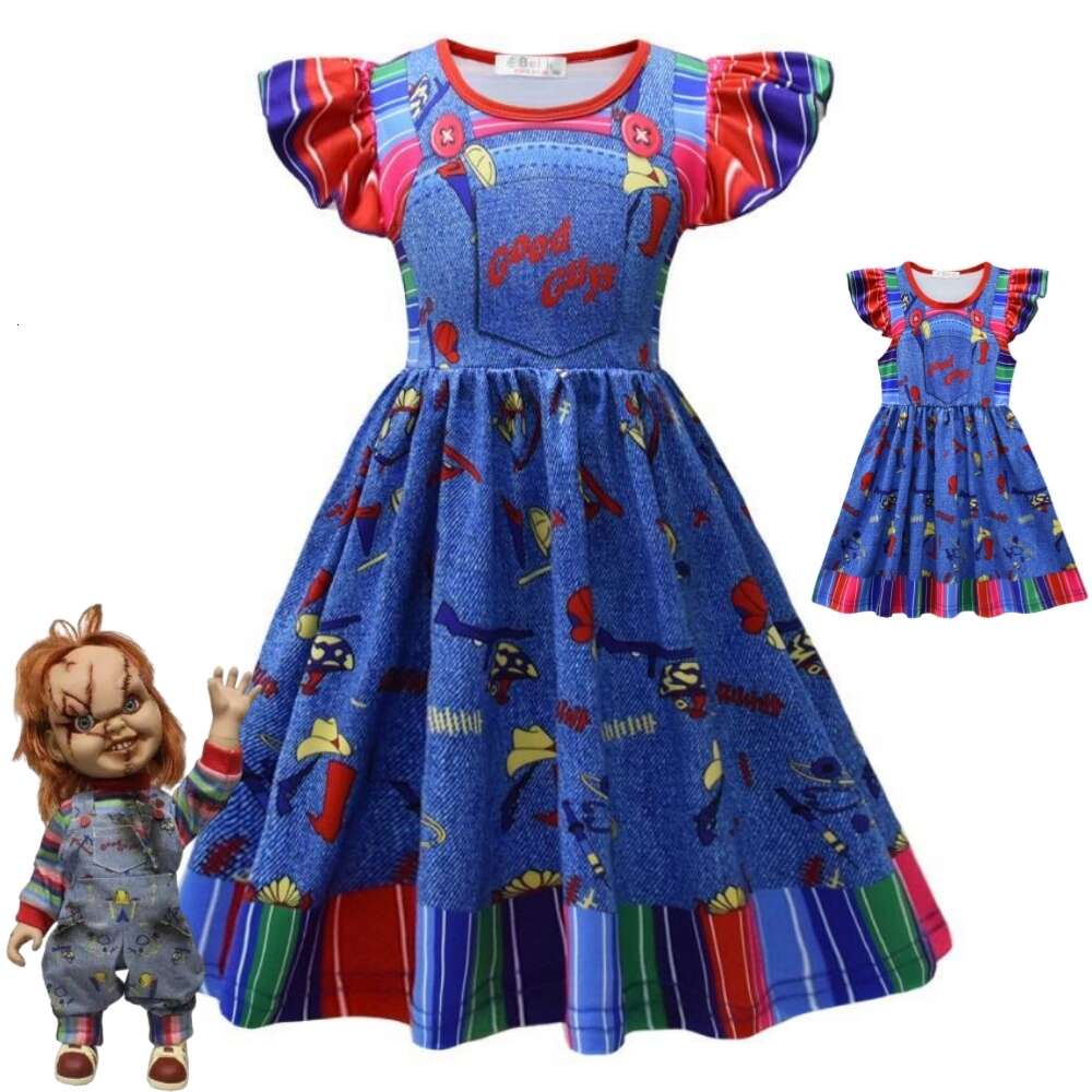 Cosplay Movie Child S Play Chucky Cosplay Costume Horror Ghost Doll Clown Dress Halloween Stage Performance Carnival Party Suit