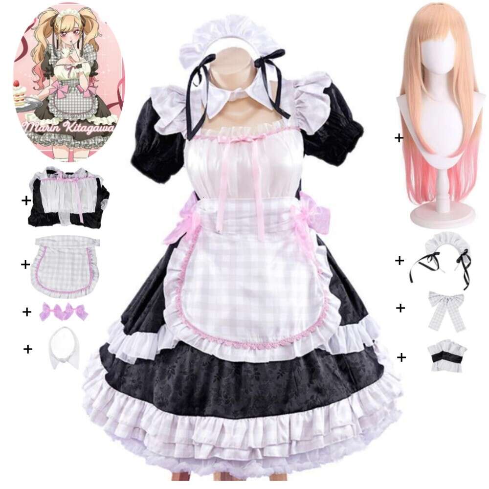 Cosplay Anime My Dress Up Darling Kitagawa Marin Cos Nome Costume Cosplay Wigmaid Uniforme Donna Sexy Halloween Carnevale Party Suit