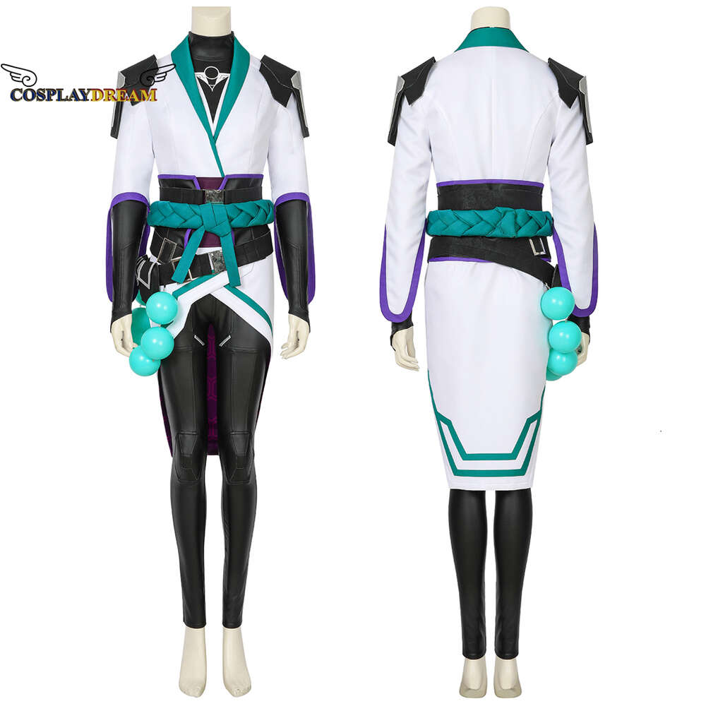 Cosplay Cosplay Game Valorant Sage Cosplay Costume Women Halloween Carnival Outfit Chinese Cross Collar Outfit with Corset Waist AccessoriesCosplay