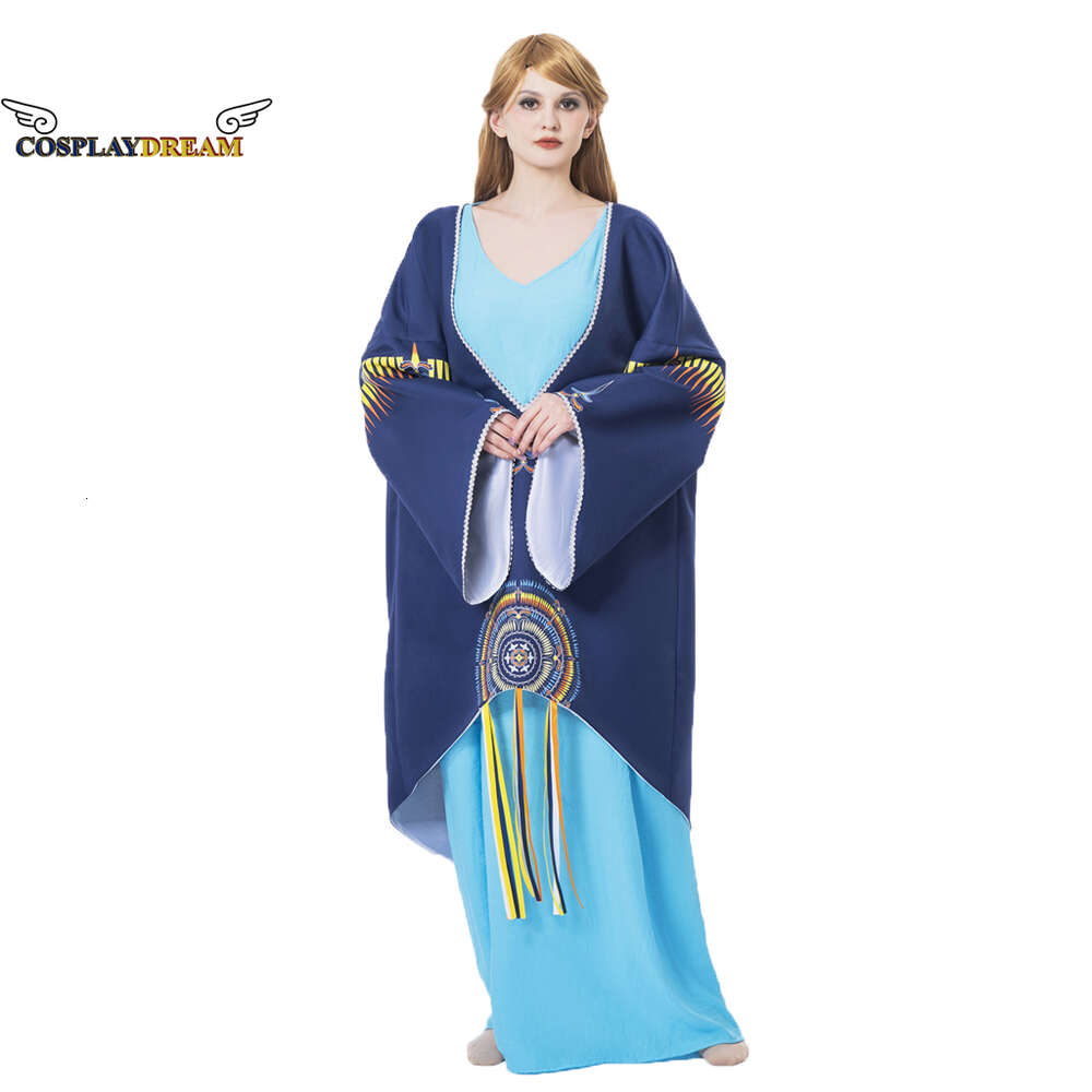 Cosplay Cosplay Padme Cosplay Amidala Costume Dress Tatooine Queen Padme Dress Cosplay Costume Blue Robe Dress Halloween Party SuitCosplay