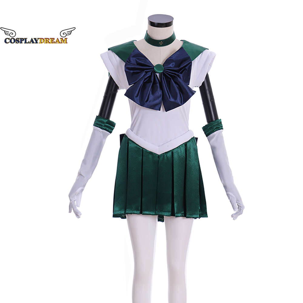 Cosplay Cosplay Michiru Cosplay Traje Vestido Terno Lua Verde Tokyo Sailor Costume Sailor Netuno Cosplay Terno Meninas Uniforme Escolar Plus SizeCosplay