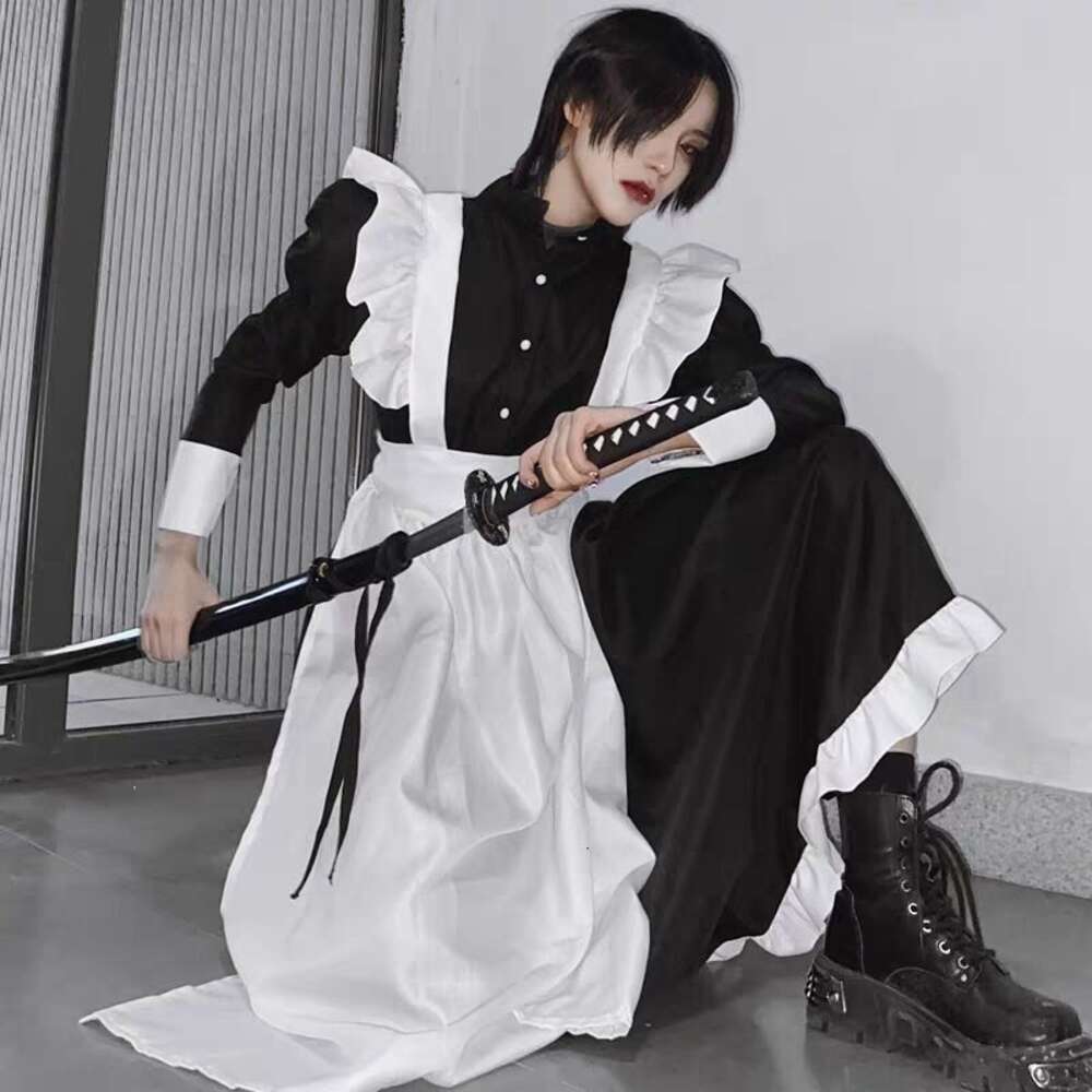 Roupa de empregada feminina vestido longo avental vestido lolita vestidos roupas masculinas unisex café traje cosplay anime trajes jujutsu kaisencosplay