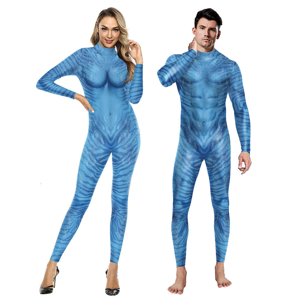 Movie the Way of Water Alien 3D Jumpsuit Women Men Avatar Costume Halloween Zenti Party BodysuitAnime Costumes