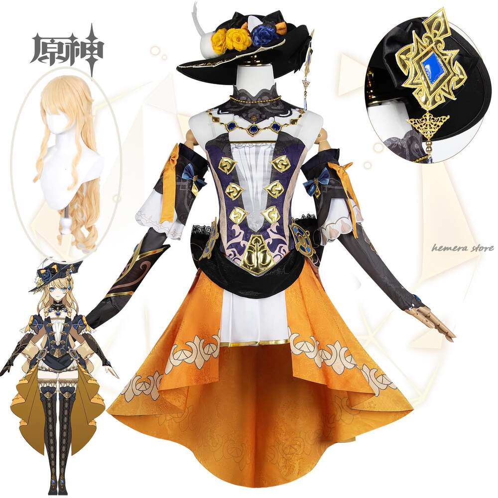 Cosplay Navia Cosplay Anime Game Genshin Impact Costume Sweet Nifty Lovely Women Halloween Party Role Play Clothing XS XL