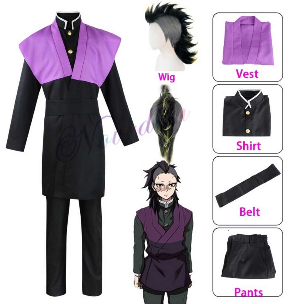 cosplay cosplay Demon Slayer Hine No Yaiba Shinazugawa Genya Uniform Shirt Pants Suit Cosplay Halloween Carnival Outfit Sty Wigcosplaycosplay