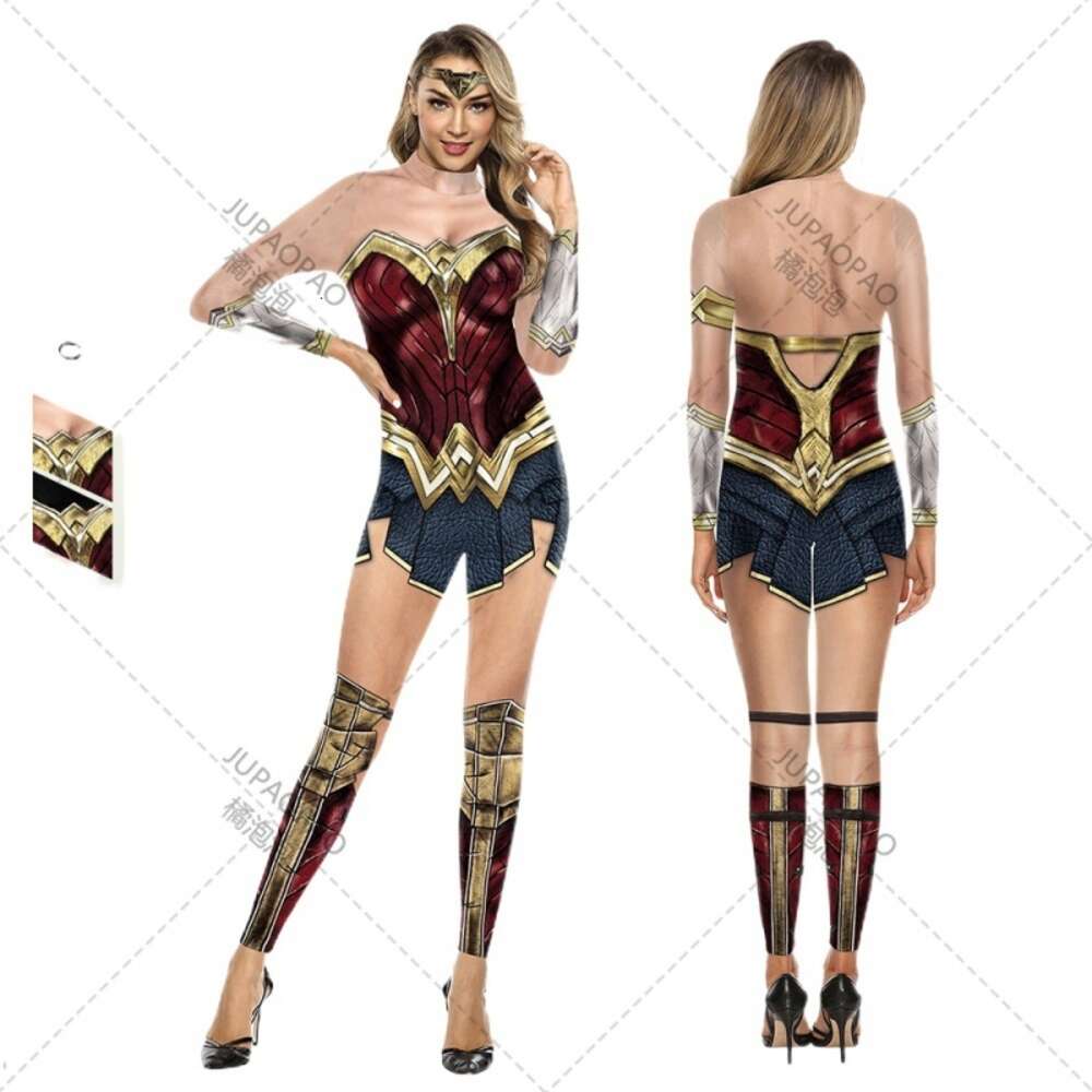 cosplay cosplay the Wonder is Magic New Women 3D Movie Pattern Bodysuit Sexy Long Sleeve Cosplay Jumpsuitcosplaycosplay