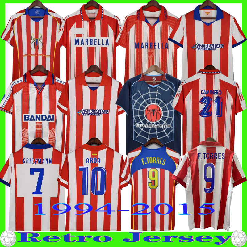 Retro 2004 2005 2013 2014 Atletico Madrids Soccer Jerseys Kun Aguero Griezmann MAXI F.TORRES 04 05 10 11 13 14 15 94 95 96 97 Gabi Forlan