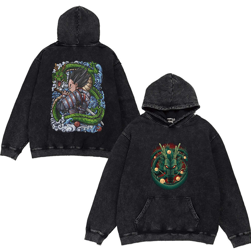 Hip hop sokak giysisi erkek s sweatshirts anime baskı kapşonlular vintage yıkanmış rahat kapüşonlu kazak unisex gevşek y k giysiler