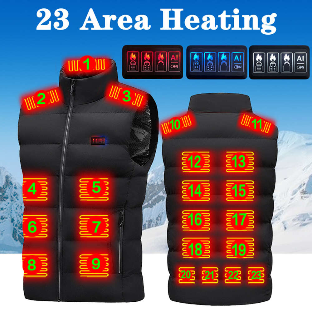 Place Men Women USB Heated Thermal Clothing Hunting Vest Winter Heating Jacket Sizem Xl