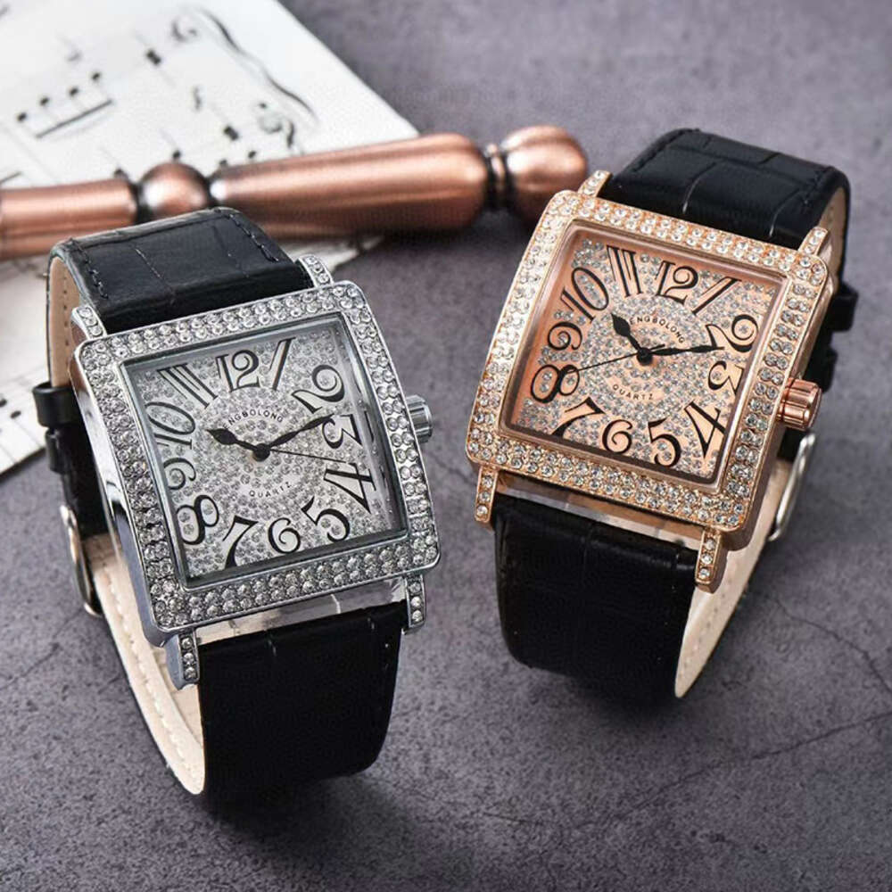 2022 Square Tank Quartz Watch Men's and Women's Universal Diamond Set All Sky Star