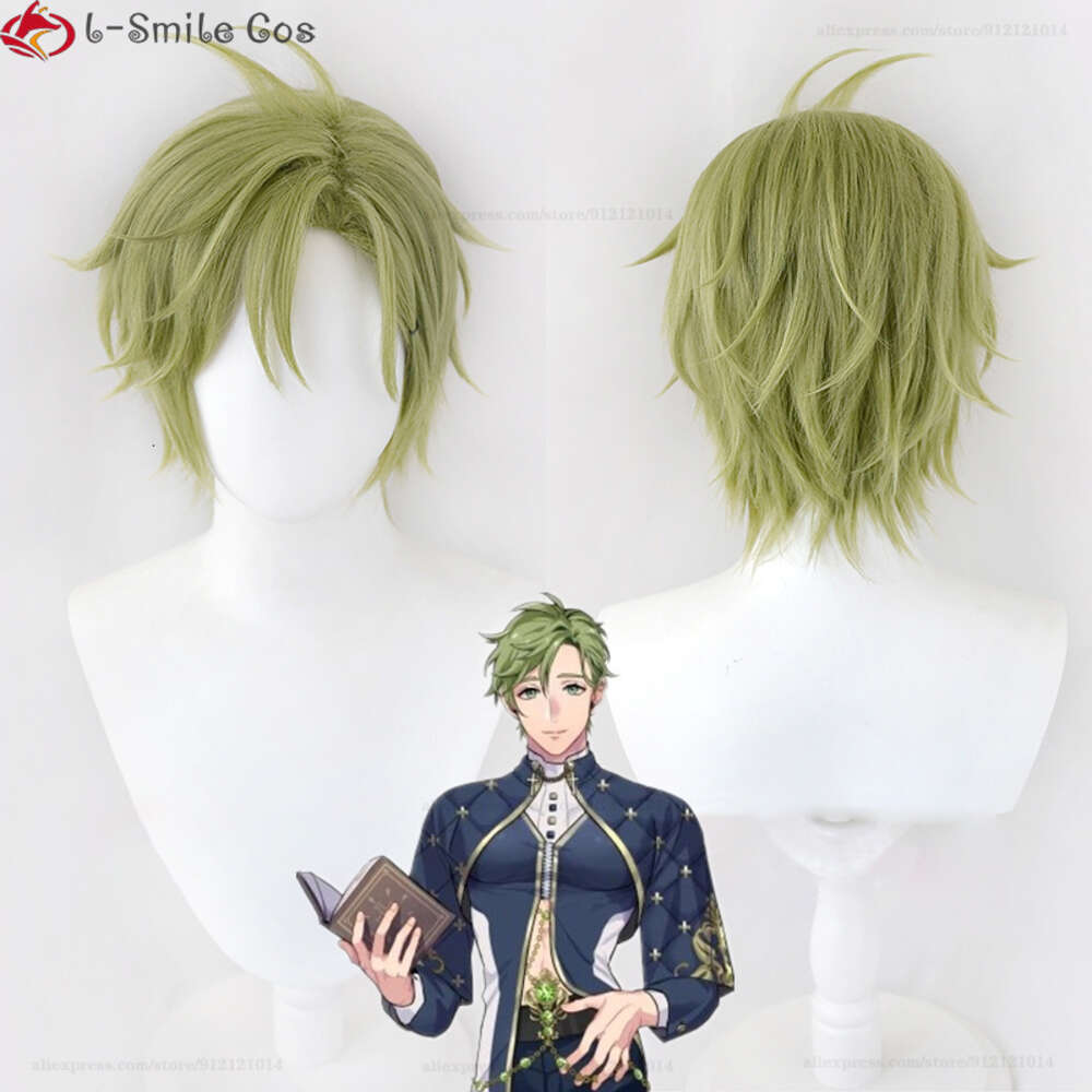 Costumi Catsuit Gioco di alta qualità Nu: Carnevale Olivine Cosplay Verde corto Resistente al calore Parrucche sintetiche per feste di Halloween + Berretto per parrucca