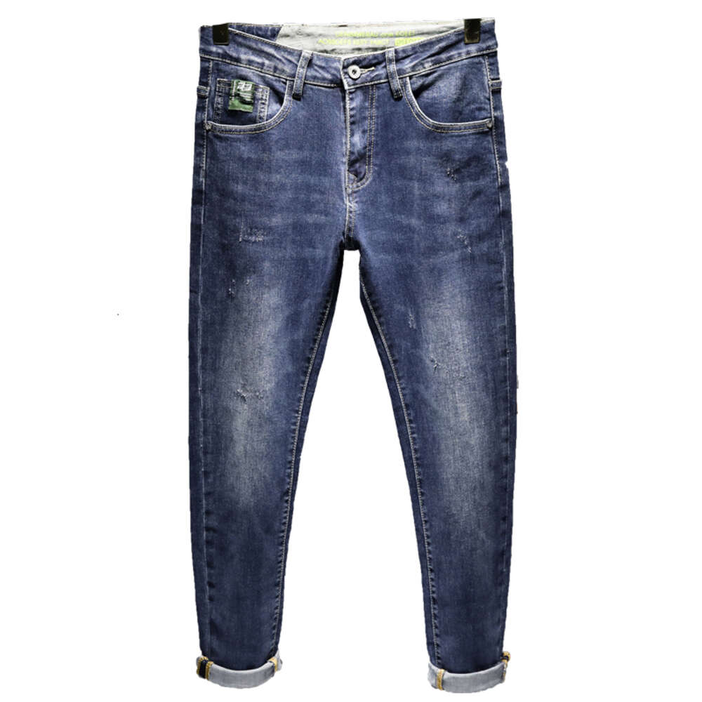 Dunkelblaue Jeans für Herren, schlanke Skinny-Passform, Frühling und Herbst, Neuankömmlinge, modische Desinger-Denim-Hosen, S-Kleidung, Herren-Hosen